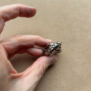 Vintage John Hardy Sterling Silver 925 Kali Pebble Crossover Ring - size 7
